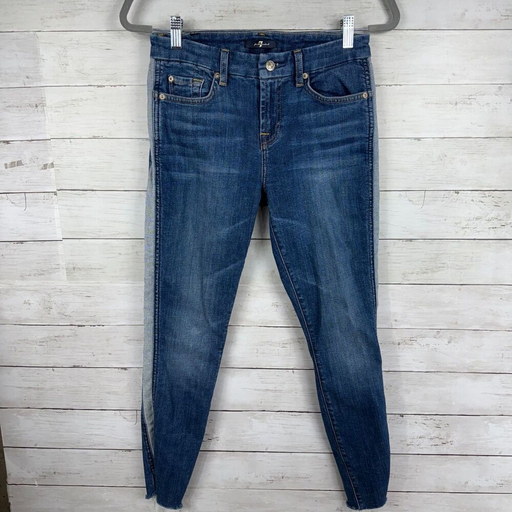 7 for all Mankind Ankle Skinny Side Panel Jeans